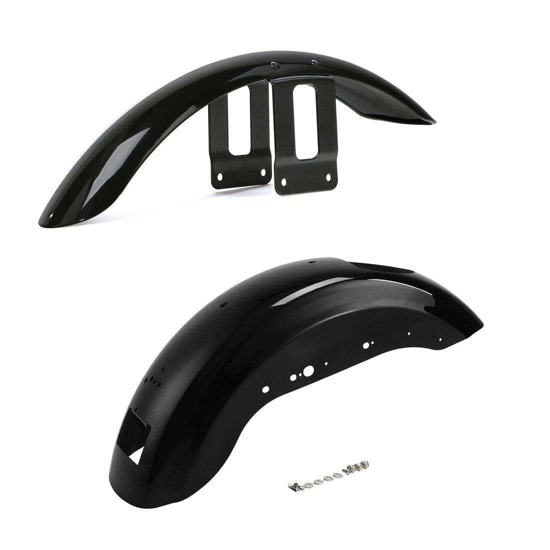 Black Front & Rear Fender Fit For Harley Sportster XL883 XL1200 Custom 2007-2009