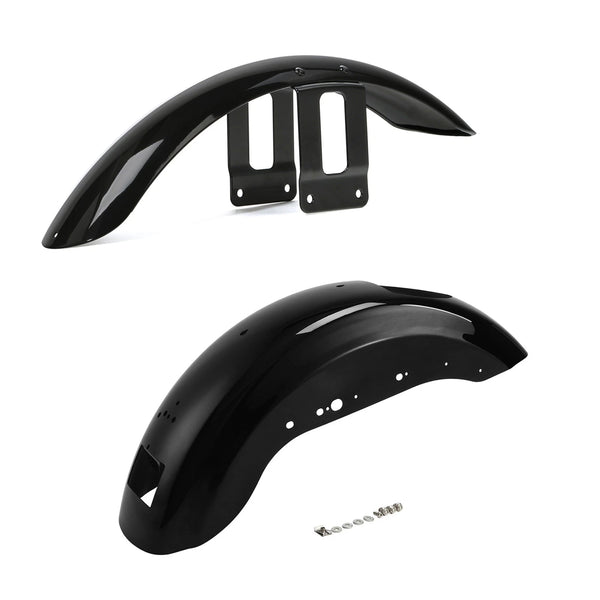 Black Front & Rear Fender Fit For Harley Sportster XL883 XL1200 Custom 2007-2009