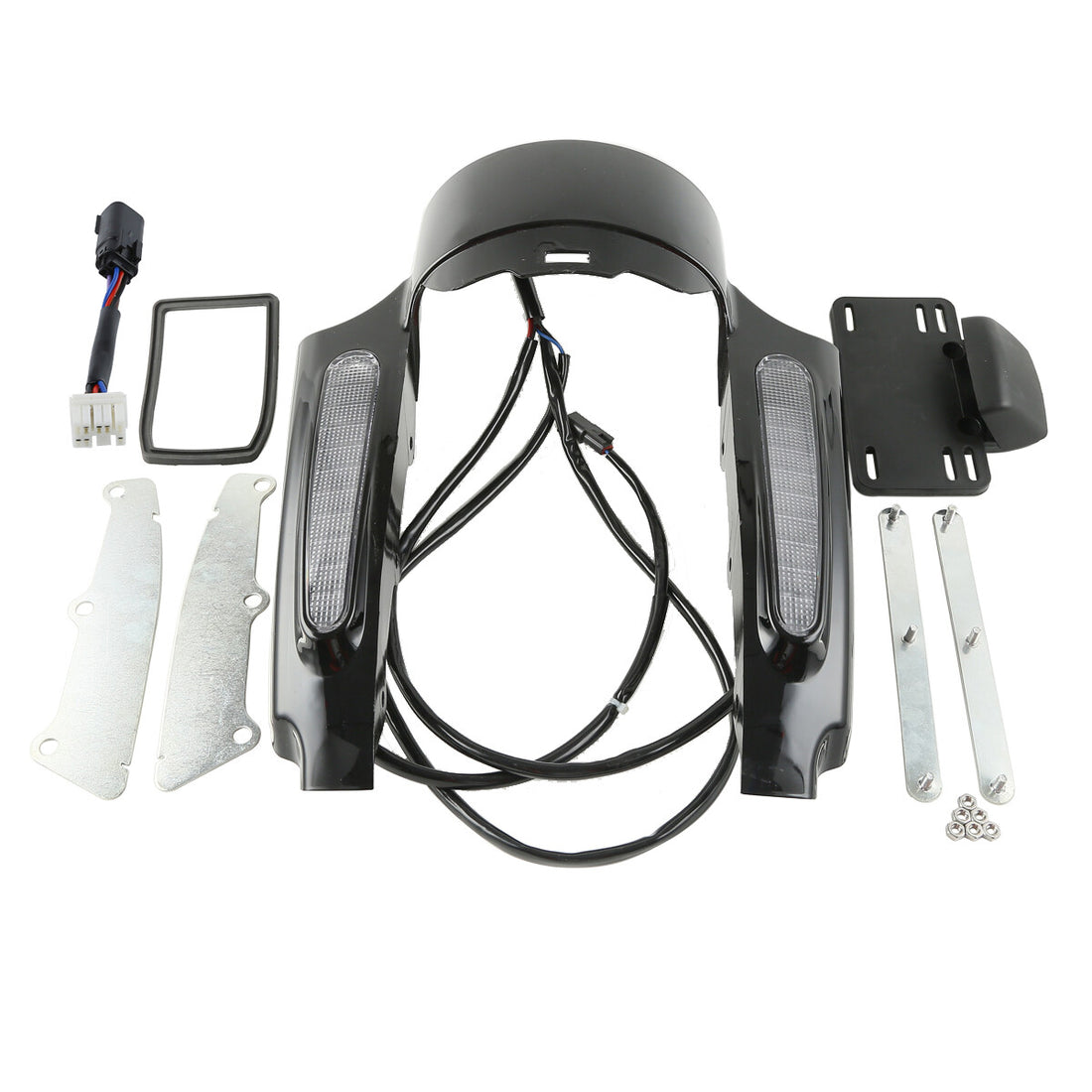 Black Rear Fender Fascia Set Fits For Harley Touring Models Road King 2009-2013