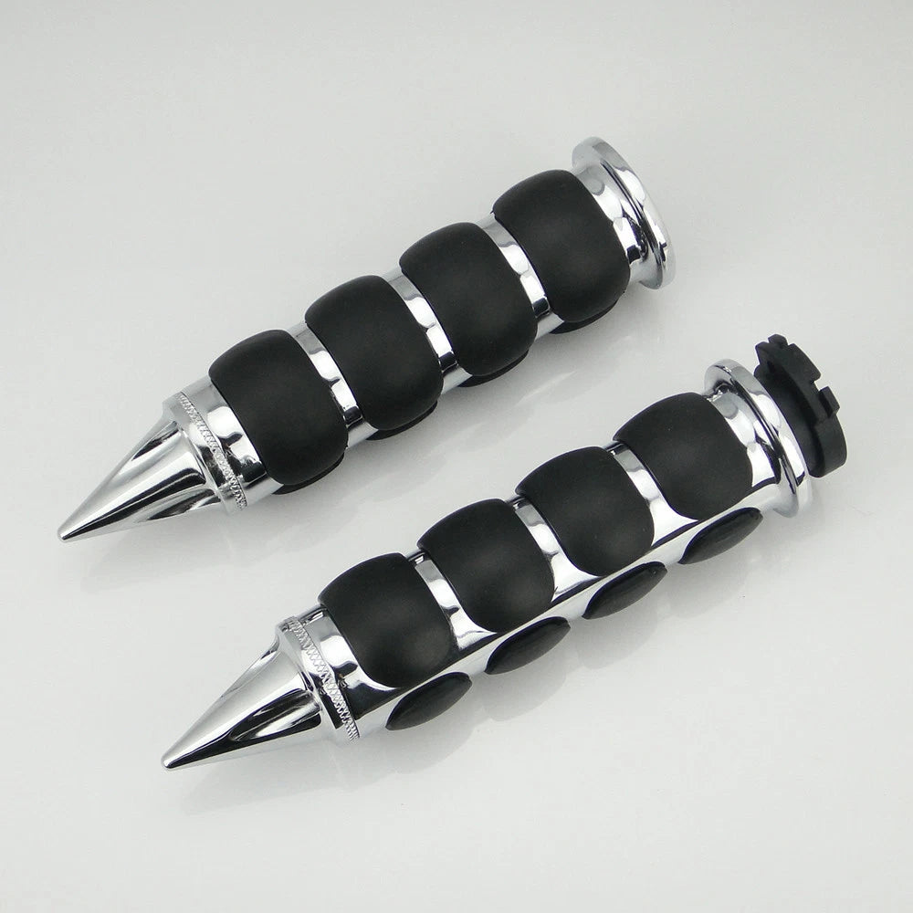 Chrome 1" Motorcycle Handle Grips For Harley Dyna Softail Glide Fat Boy Bad Boy