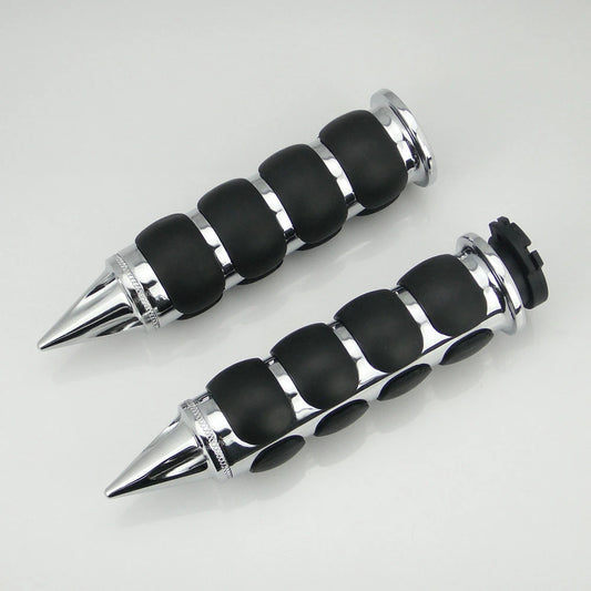 Chrome 1" Motorcycle Handle Grips For Harley Dyna Softail Glide Fat Boy Bad Boy