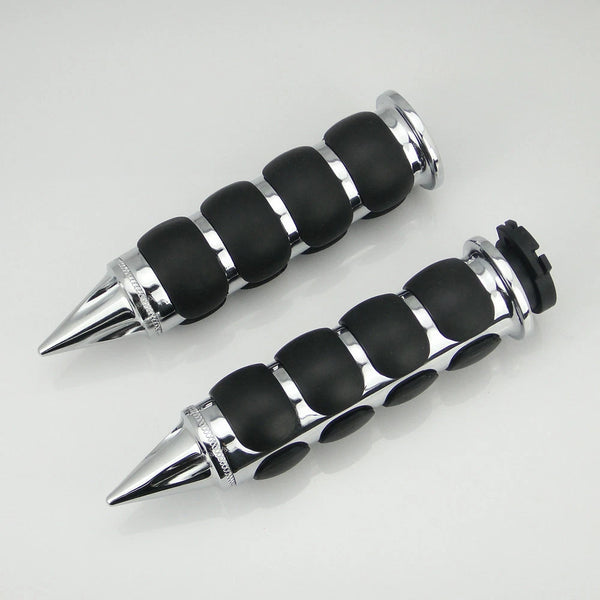 Chrome 1" Motorcycle Handle Grips For Harley Dyna Softail Glide Fat Boy Bad Boy