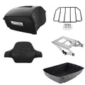 Matte Black King Trunk Luggage Backrest Mount Rack Fit For Harley Touring 14-26