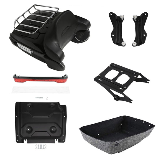 King Trunk Pad Rack Speaker Light Mount Plate Fit For Harley Street Glide '14-26