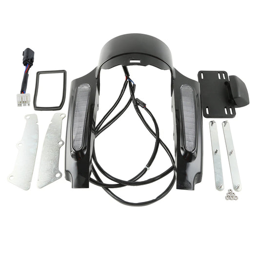 Black Rear Fender Fascia Set Fits For Harley Touring Models Road King 2009-2013
