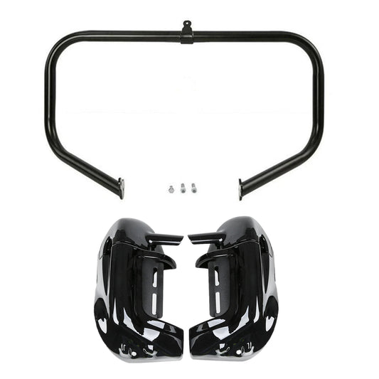 Lower Vented Fairing 6.5'' Speakers Crash Bar Fit For Harley Touring 2009-2013