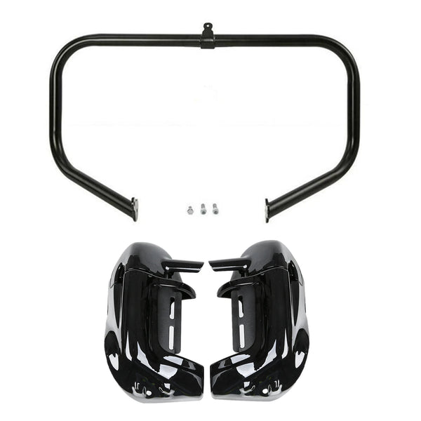 Lower Vented Fairing 6.5'' Speakers Crash Bar Fit For Harley Touring 2009-2013