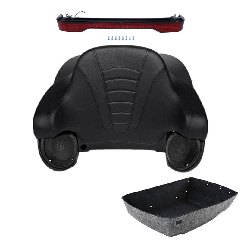 Matte Black King Trunk Pad Light Speakers Fit For Harley Street Road Glide 14-26