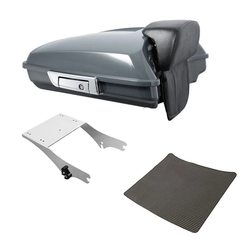Razor Trunk Backrest Mount Rack Fits For Harley Road King 1997-2008 Gunship Gray