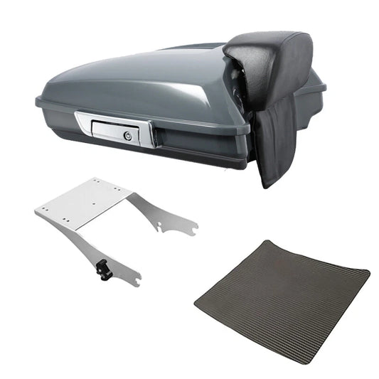Razor Trunk Backrest Mount Rack Fits For Harley Road King 1997-2008 Gunship Gray