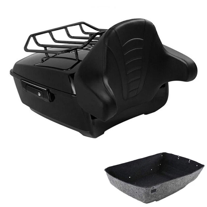 Black King Trunk Backrest Luggage Rack Fit For Harley Touring Road Glide 09-13