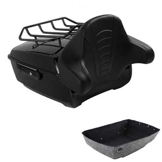 Black King Trunk Backrest Luggage Rack Fit For Harley Touring Road Glide 09-13