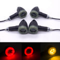 Black Motorcycle Plastic LED Amber Bullet Turn Signal Tail Brake Light For Honda