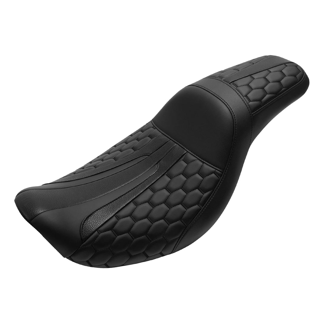 Driver & Passenger Black Seat Fit For Harley Dyna Super Glide Fat Bob 2006-2017