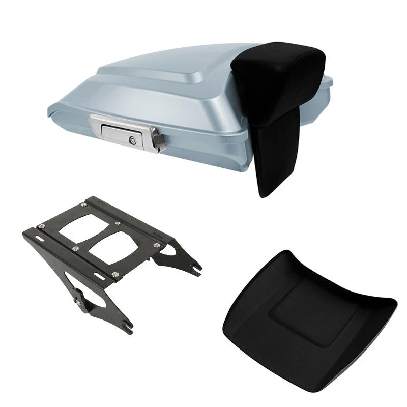 Silver Razor Trunk Backrest Mount Fit For Harley Touring Electra Glide 2014-2026