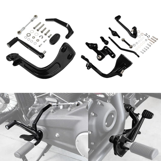 Black Mid-Controls Shift Brake Side Fit For Harley Sport Glide Fat Bob 2018-2025