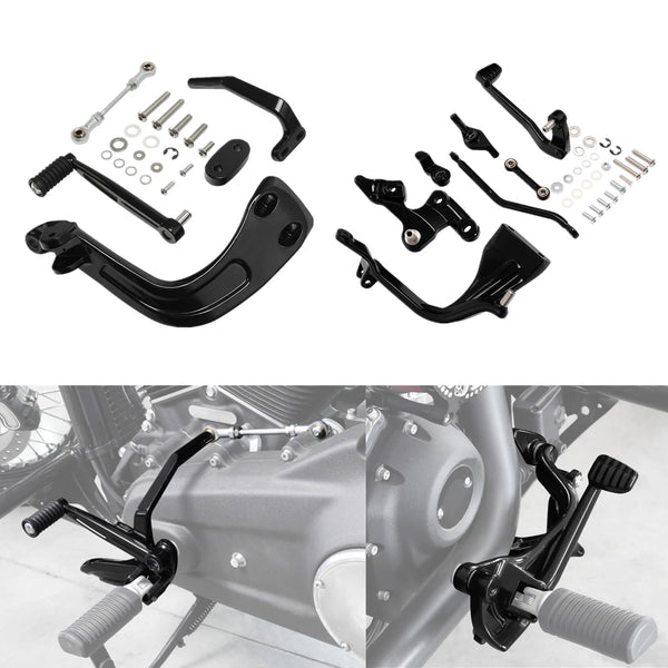 Black Mid-Controls Shift Brake Side Fit For Harley Sport Glide Fat Bob 2018-2025