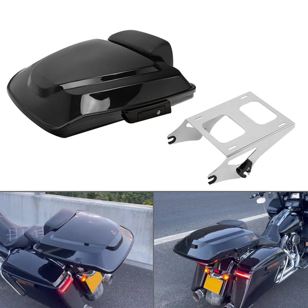 Razor Luggage Trunk w/ Pad + Mount Rack Fit For Harley Touring Road Glide 14-25