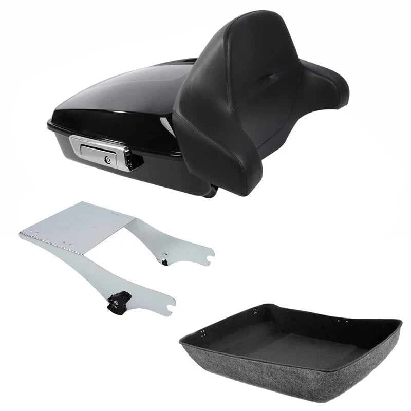 Chopped Trunk Backrest Mount Rack Fit For Harley Touring Electra Glide 97-08 07