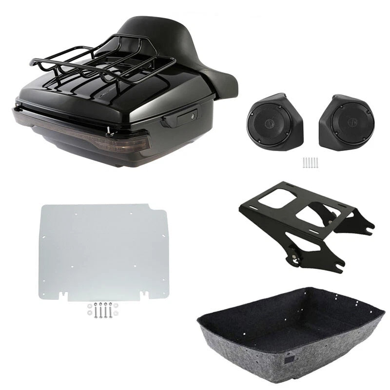 King Trunk Mount Light Speakers Plate Fit For Harley Touring Street Glide 14-26