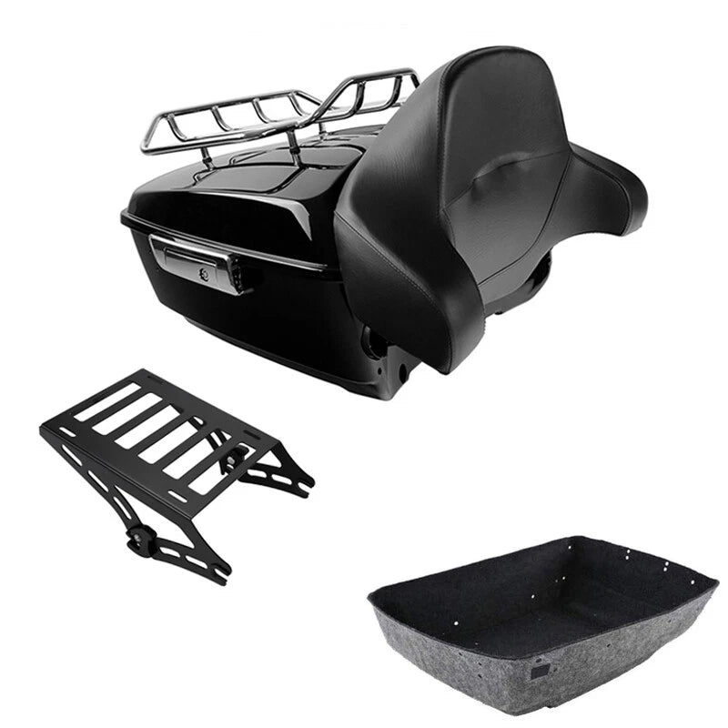 King Luggage Trunk Rack Backrest Mount Fit For Harley Touring Road Glide 2014-26
