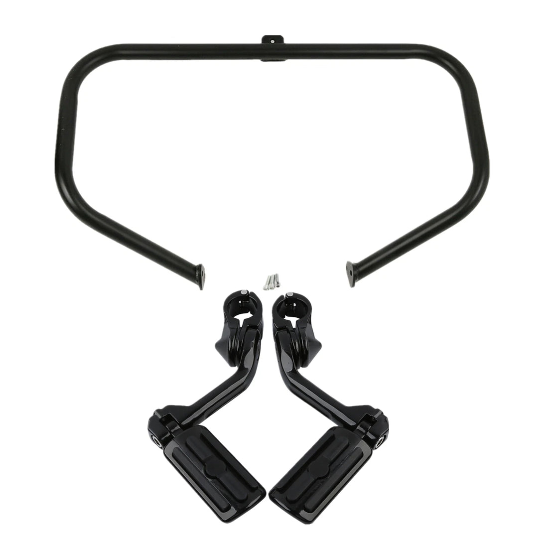 Black Engine Guard Highway Crash Bar Footpegs Fit For Harley Road King 1997-2008