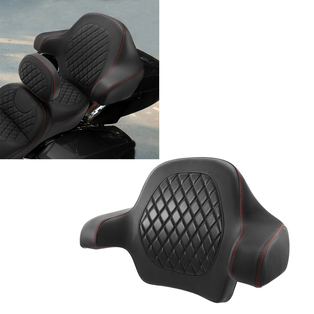 Wrap Around Backrest Pad Fit For Harley Touring Road Glide King Trunk 14-23