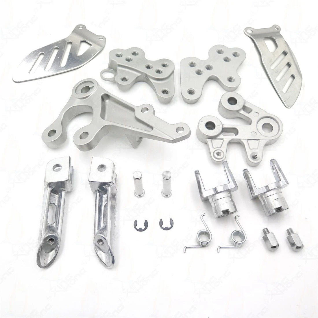 Suzuki GSXR1000 K5 K7 Silver Front Foot Pegs Footrest Bracket Fit For 2005-2008