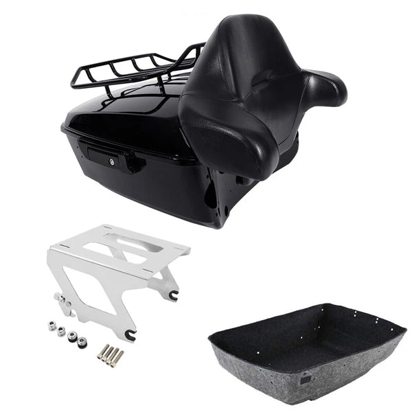 King Trunk Backrest Pad Solo Mount Rack Fit For Harley Sport Glide 2018-25