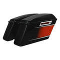 Hard Saddlebags Fit For Harley Road King 14-24 Sunset Orange/Sunset Black Fade