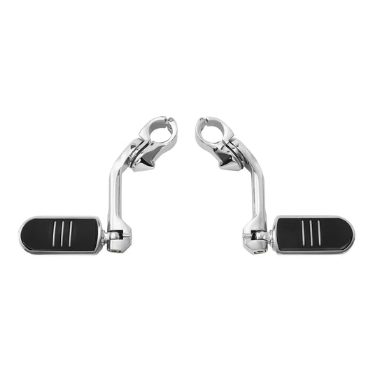 32mm 1-1/4" Long Angled Adjustable Highway Foot Pegs Footpeg For Harley Davidson
