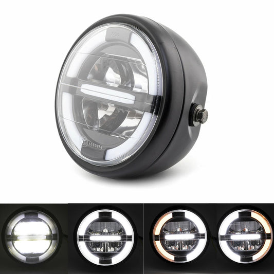 7'' LED Front Projector Hi-Lo Headlight Drl Light Aperture Headlamp For Honda