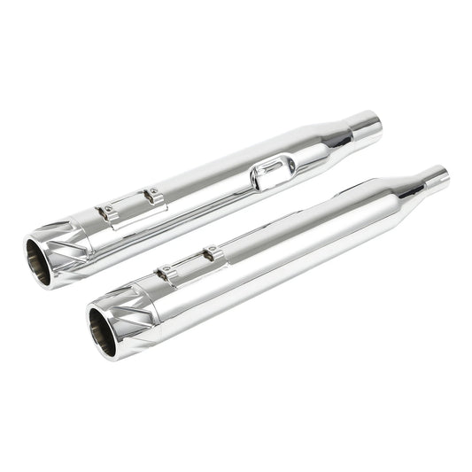 4" Chrome Slip on Straight Mufflers Exhaust Fit For Harley Touring 2017-2025 24