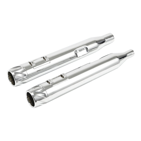 4" Chrome Slip on Straight Mufflers Exhaust Fit For Harley Touring 2017-2025 24