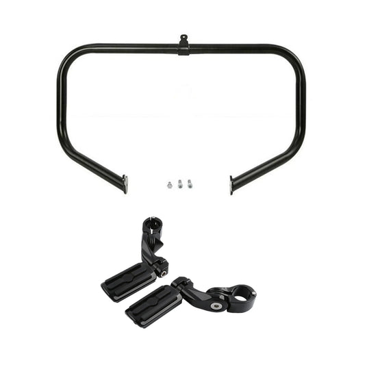 Highway Engine Guard Crash Bar Footpeg Fit For Harley Street Electra Glide 09-24