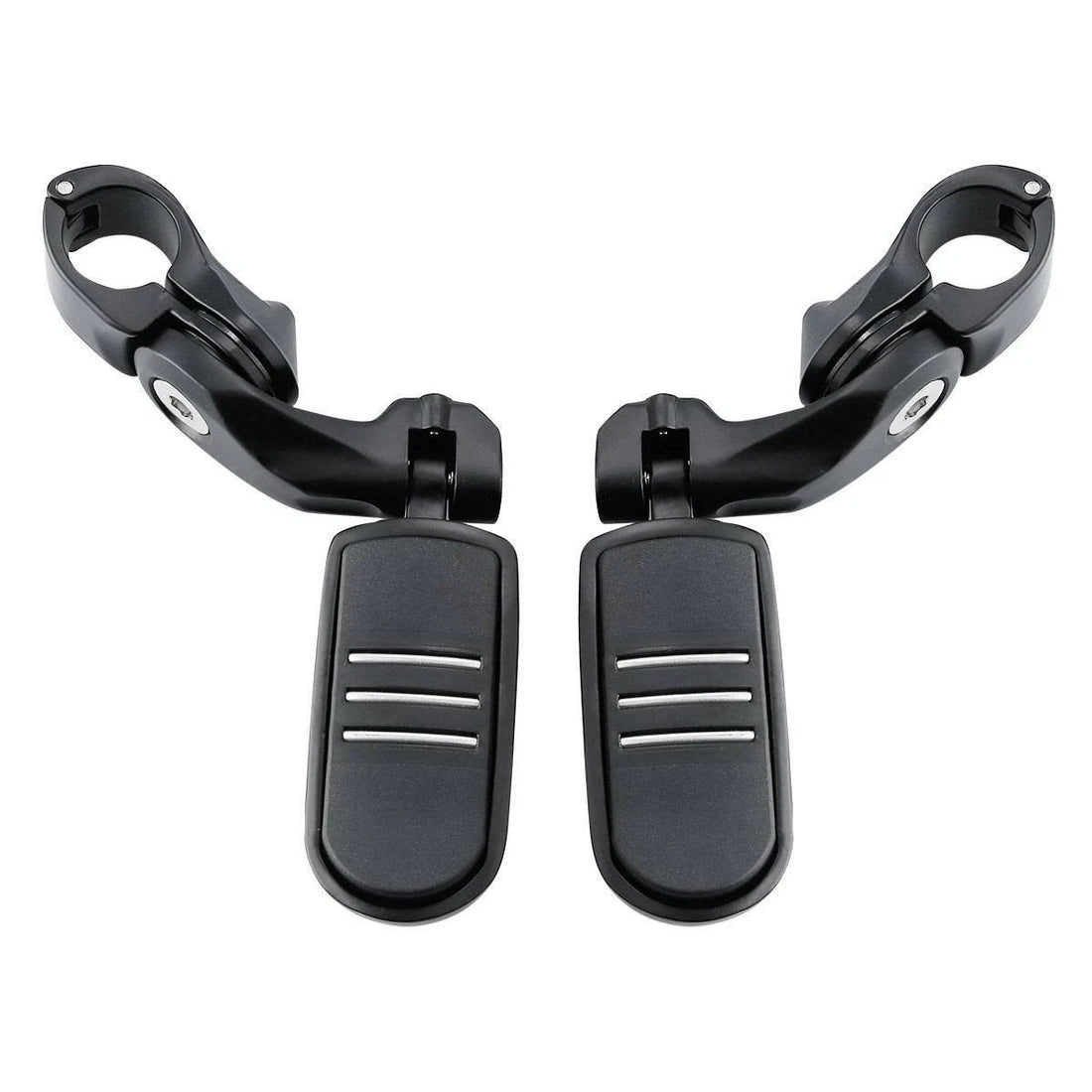 1-1/4" Matte Black Short Angled Engine Guard Bar Footpeg Foot Pegs Mount Clamps