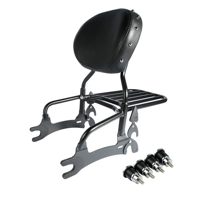 Black Backrest Sissy Bar Rack Spools Fit For Indian Chieftain Dark Horse 14-2022