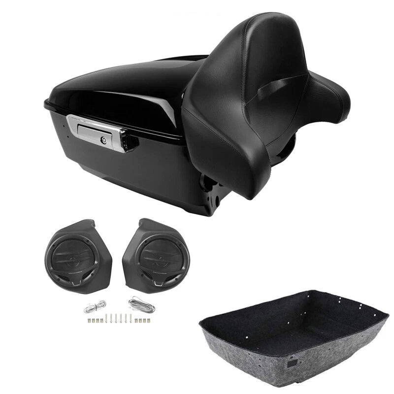 King Trunk Backrest w/ Speakers Fit For Harley Touring Street Road Glide 14-2026