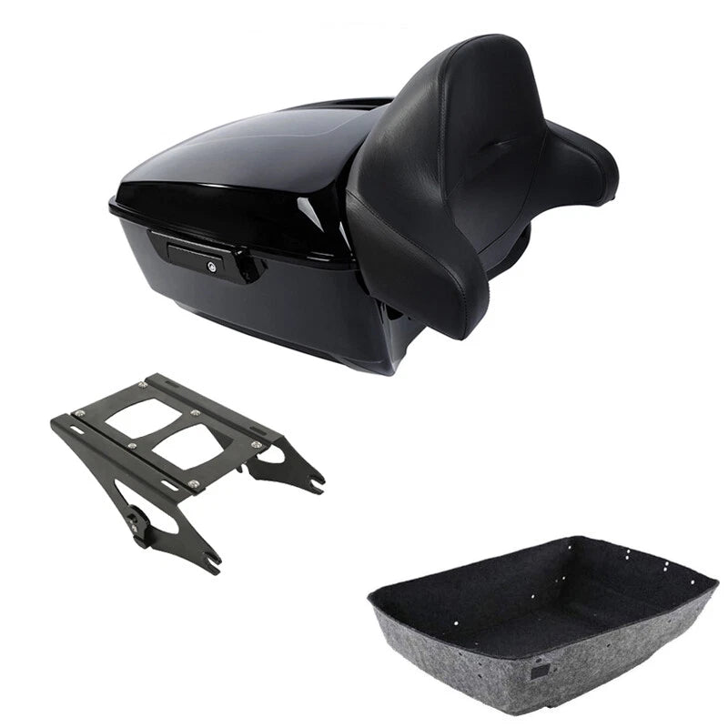 Black King Trunk Backrest Mount Fit For Harley Touring Road Electra Glide 14-26