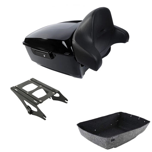 Black King Trunk Backrest Mount Fit For Harley Touring Road Electra Glide 14-26