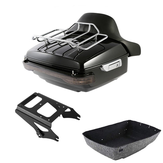 King Trunk Luggage Backrest Tail Light Rack Mount Fit For Harley Touring '09-13