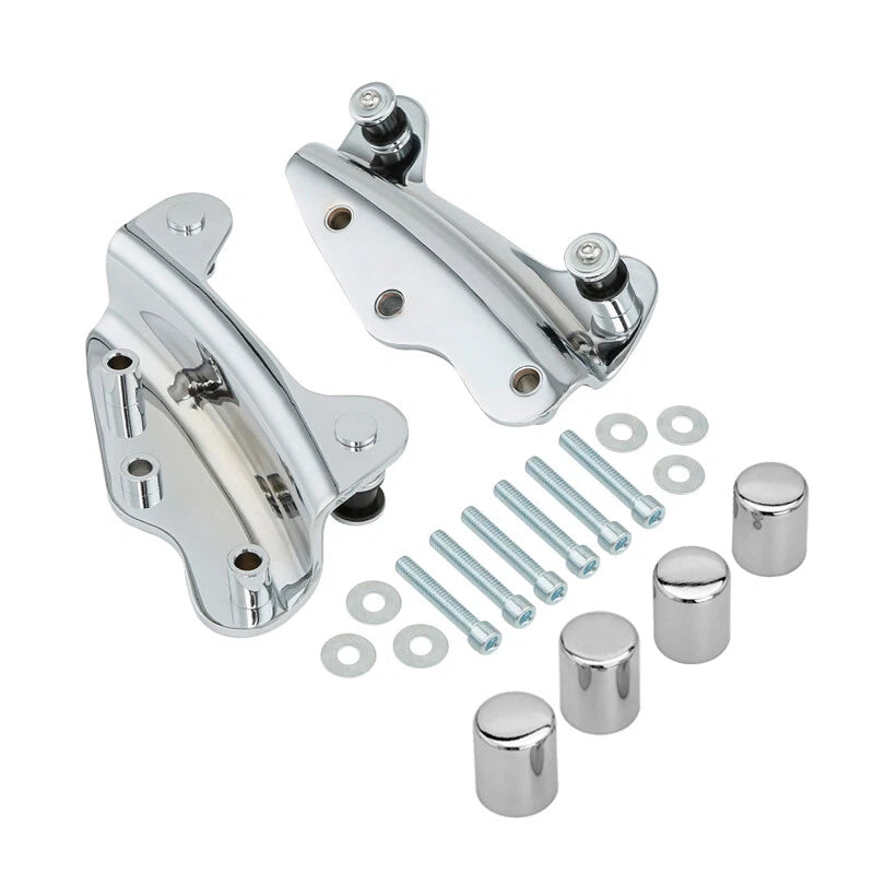Chrome 4 Point Docking Hardware Kit & Covers Fit For Harley Touring Models 09-13