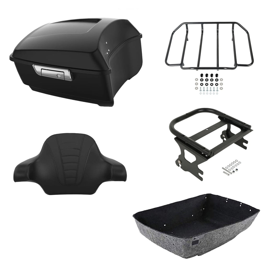 Matte King Trunk Luggage Backrest Mounting Rack Fit For Harley Touring 1997-2008