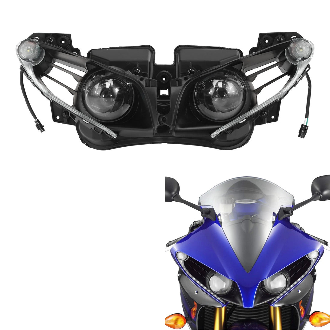 Front Headlight Head Lamp Assembly Fit For Yamaha YZFR1 Yzf R1 2012-2014 2013 US