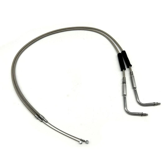 90cm 35" Pull & Push Steel Throttle Cable Silver For Harley Sportster 883 1200