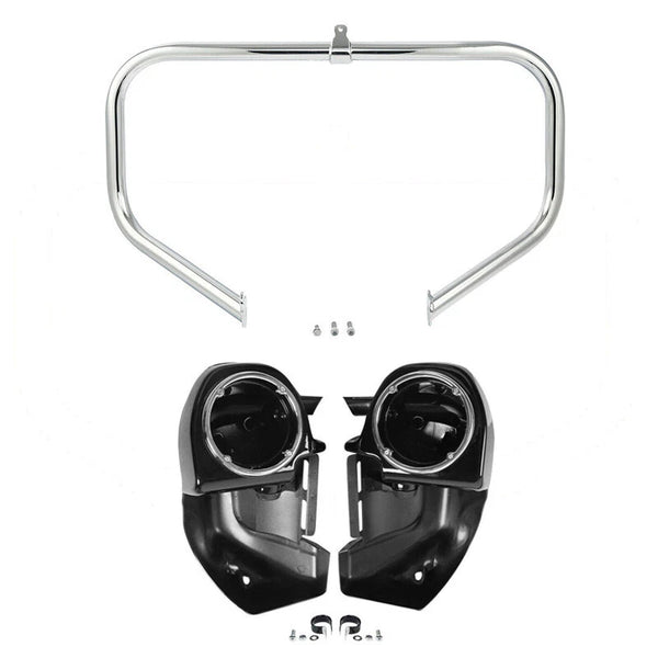 Lower Vented Fairing Speaker Pod Engine Crash Bar Fit For Harley Touring 2009-13