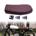 Brown Diamond Flat Brat Saddle Vintage Cafe Racer Seat For Honda CB200 CB350