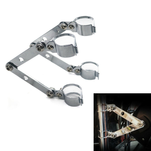 41-51mm Chrome Adjustable Headlight Indicator Mounting Fork Bracket For Harley