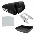 Matte Black Chopped Trunk Backrest Mount Rack Plate Fit For Harley Touring 14-26