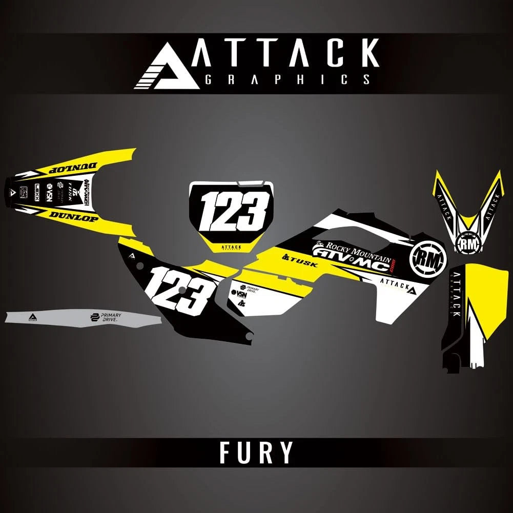 Attack Graphics Custom Fury Complete Bike Graphics Kit For Husqvarna FX 350